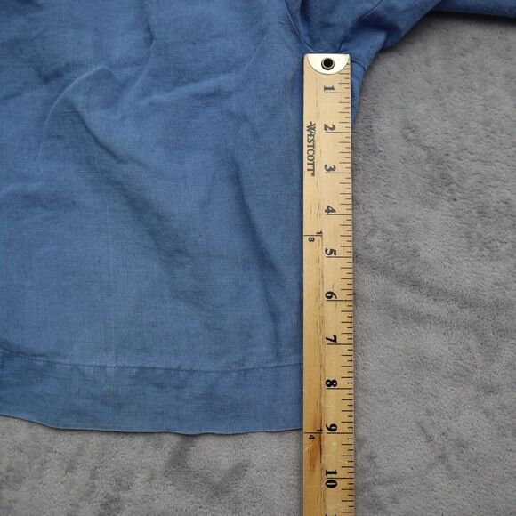 ISHU Shorts Womens 10 Blue Bermuda High Rise Elastic Waist Button Zip Pleated - Picture 5 of 15